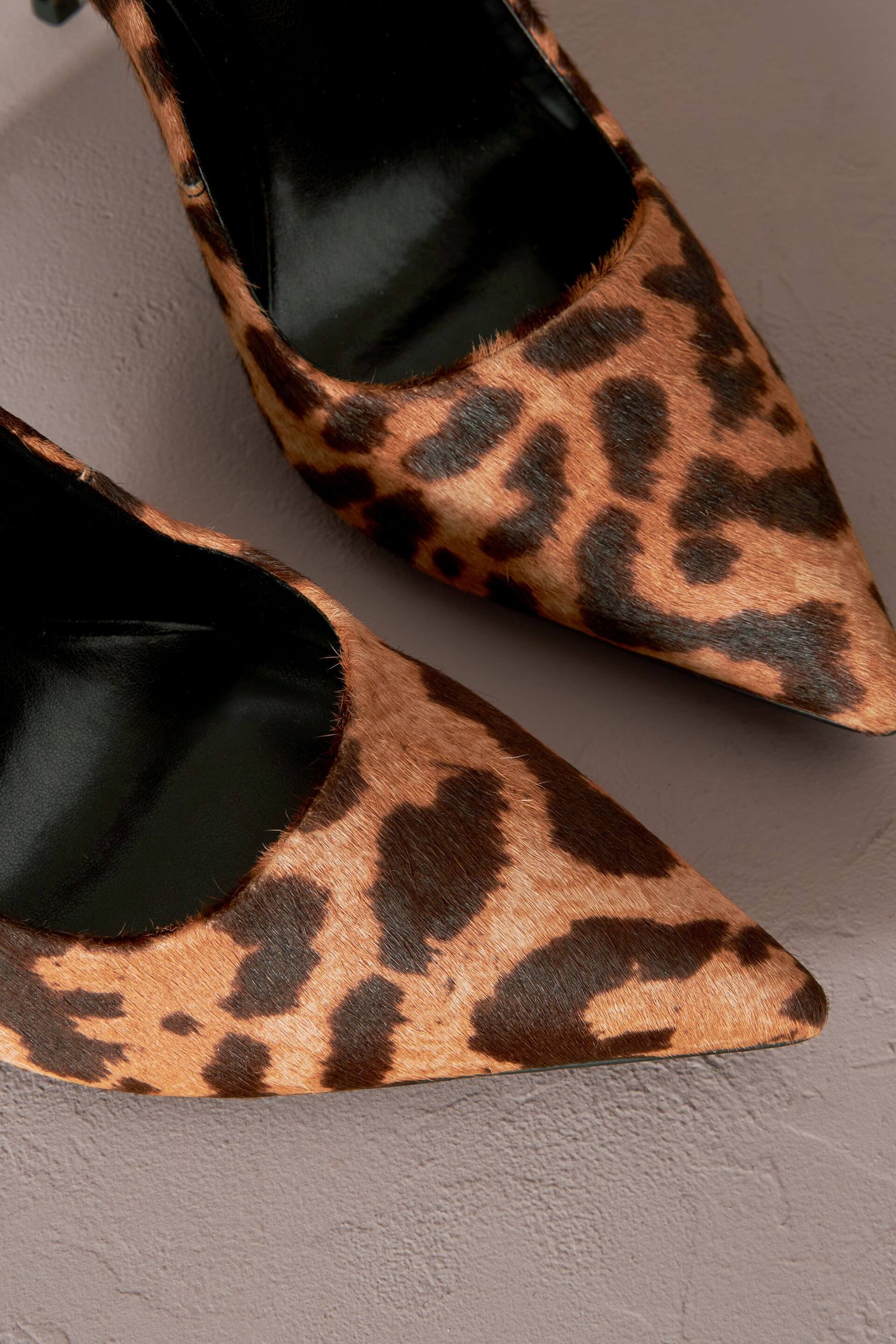 Leopard Forever Comfort® Leather Point Toe Court Shoes - Image 5 of 7