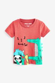 Red/Blue Animal Short Sleeve Character T-Shirts 3 Pack (3mths-7yrs) - Image 5 of 6