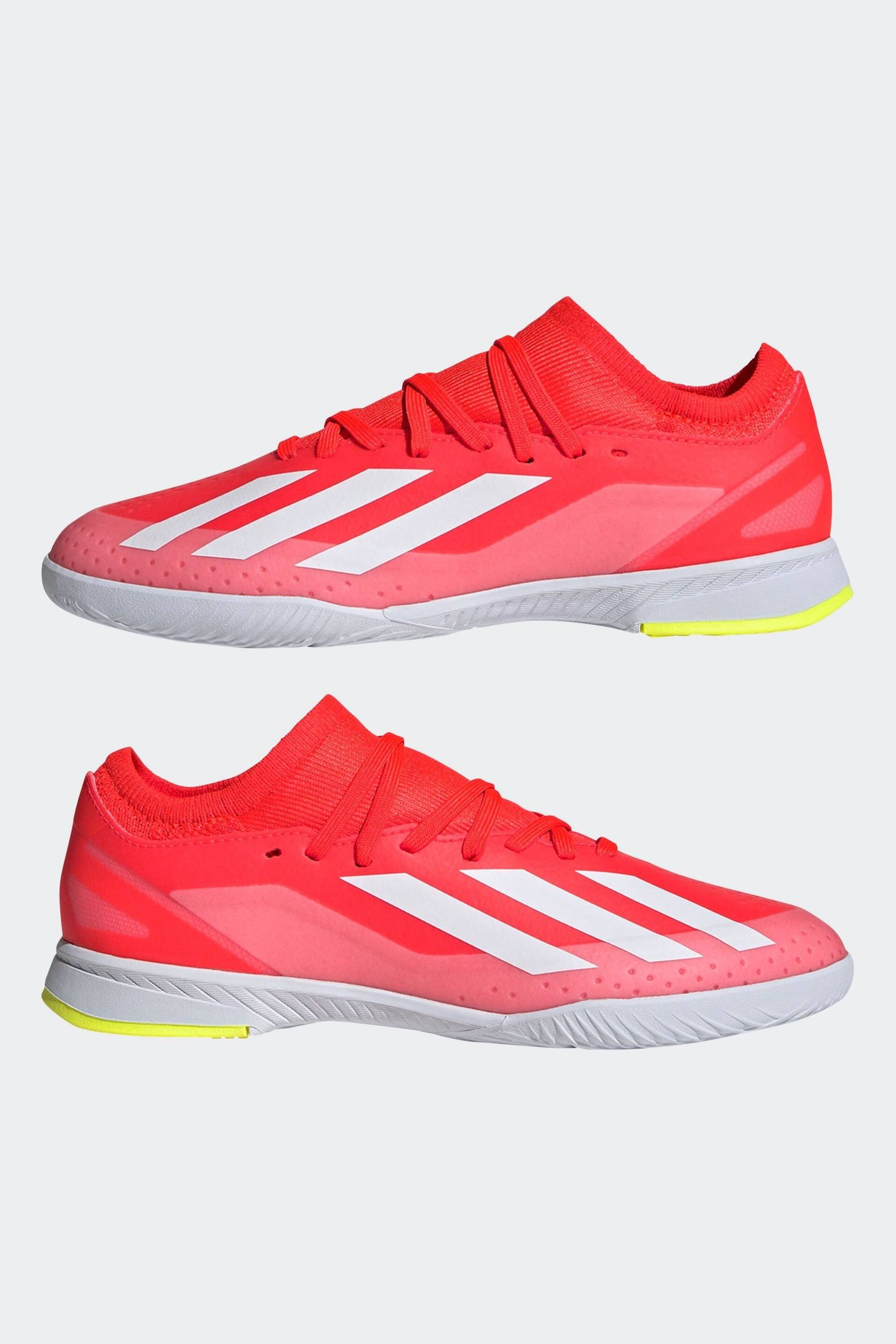 adidas Red/White Football X Crazyfast League Indoor Kids Boots - Image 12 of 20