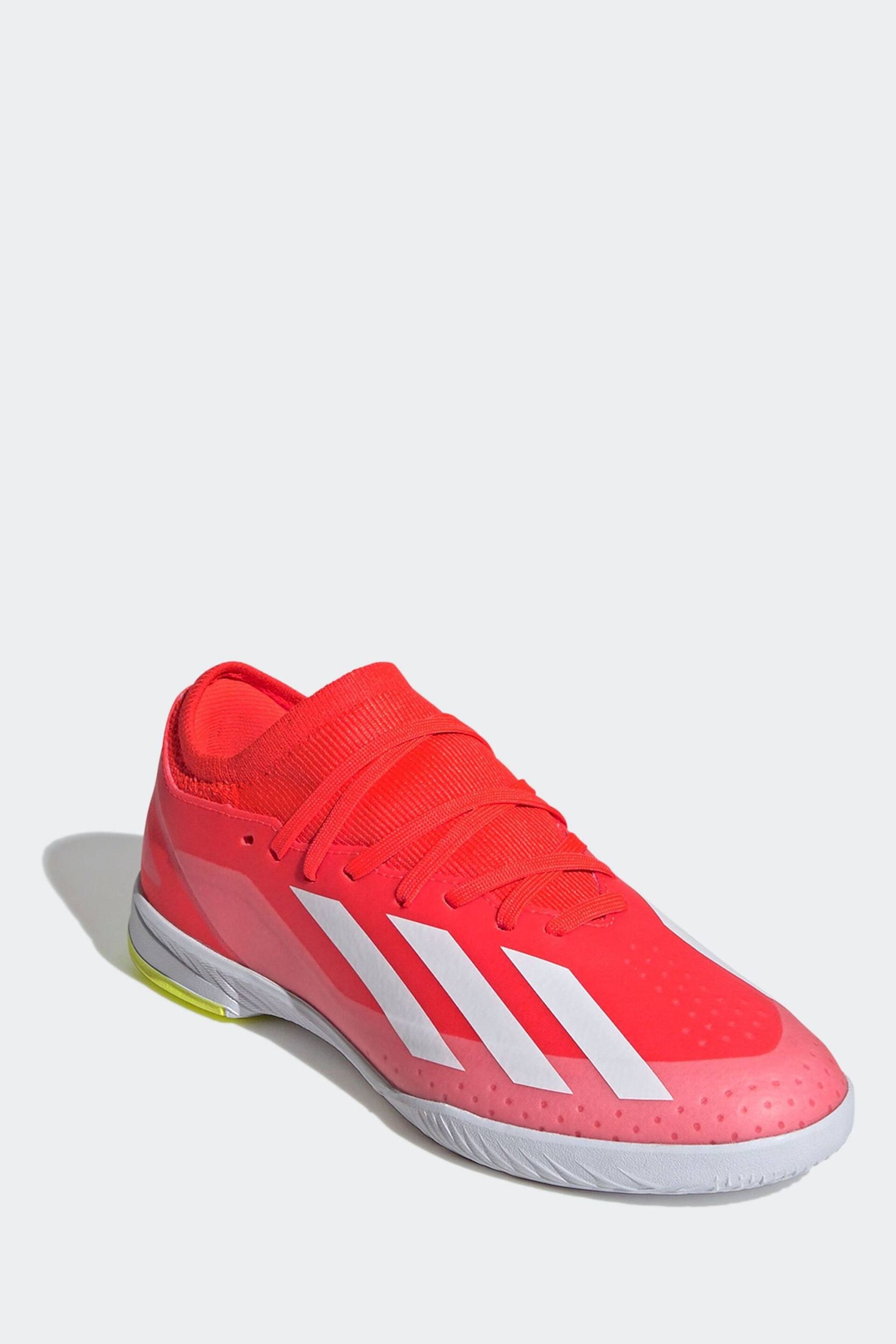adidas Red/White Football X Crazyfast League Indoor Kids Boots - Image 4 of 20