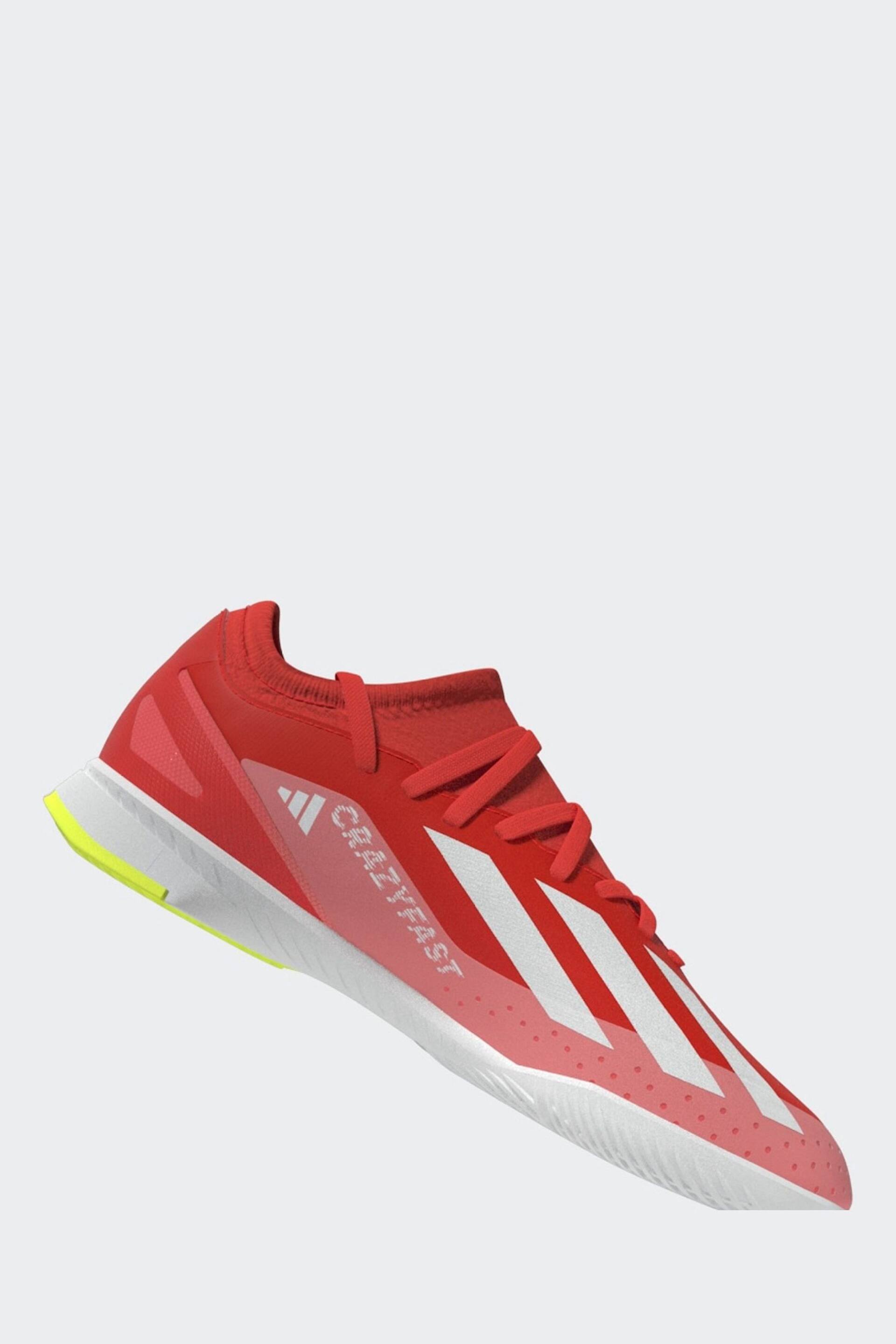 adidas Red/White Football X Crazyfast League Indoor Kids Boots - Image 6 of 20