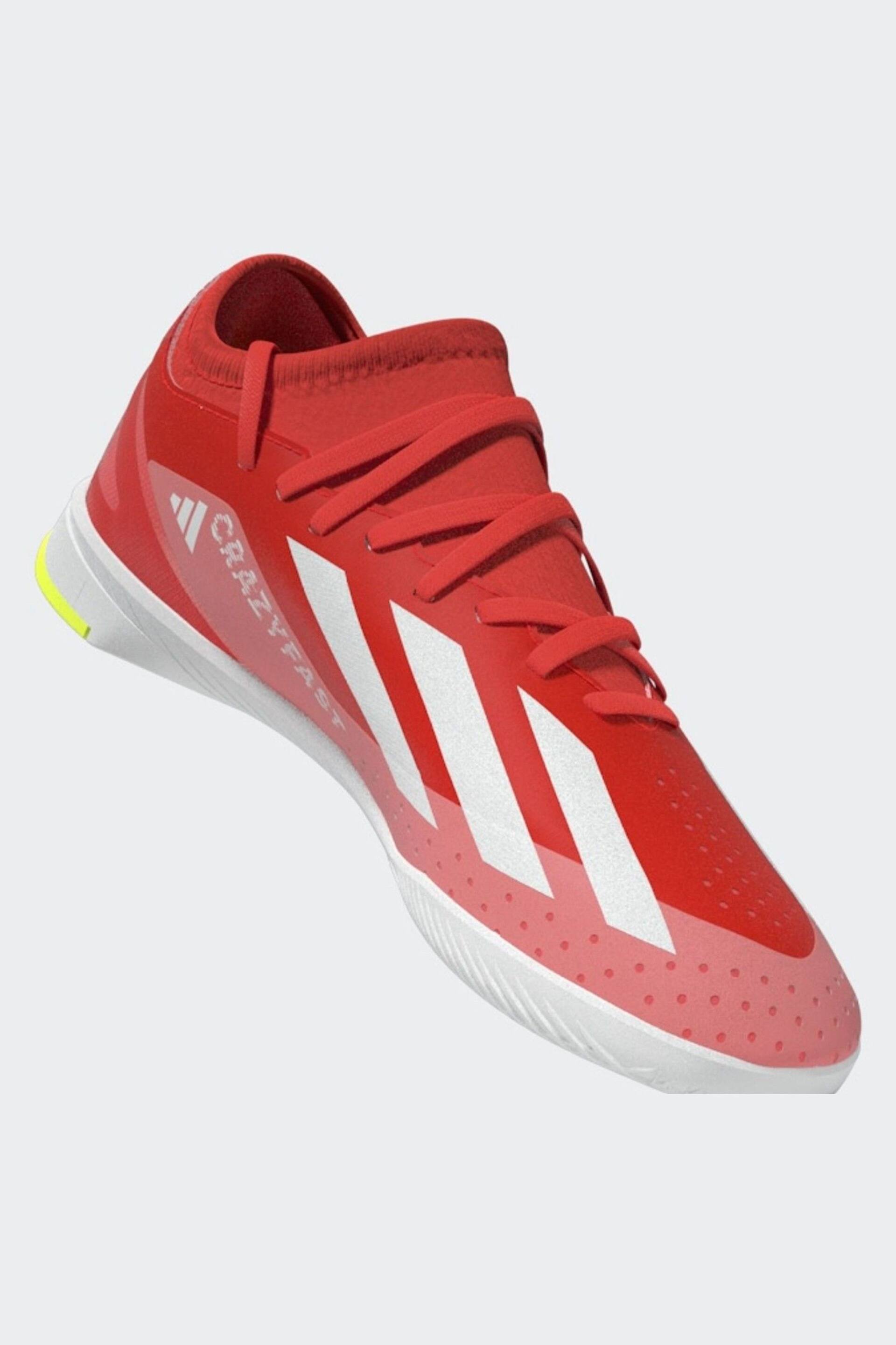 adidas Red/White Football X Crazyfast League Indoor Kids Boots - Image 8 of 20