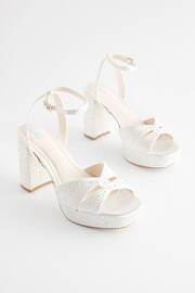 Ivory Forever Comfort® Wedding Pearl Platform Bridal Ivory Sandals - Image 5 of 9