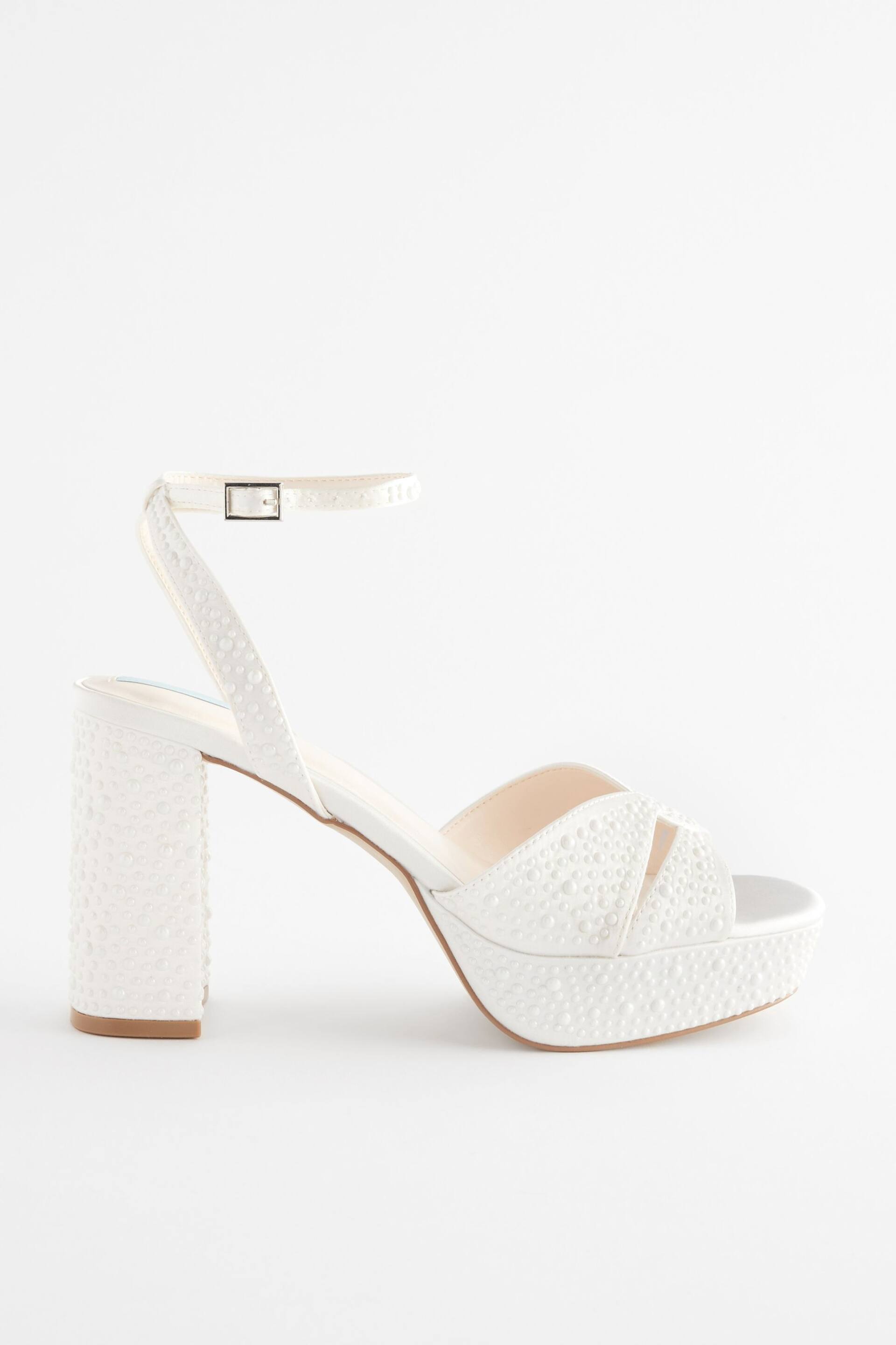Ivory Forever Comfort® Wedding Pearl Platform Bridal Ivory Sandals - Image 6 of 9