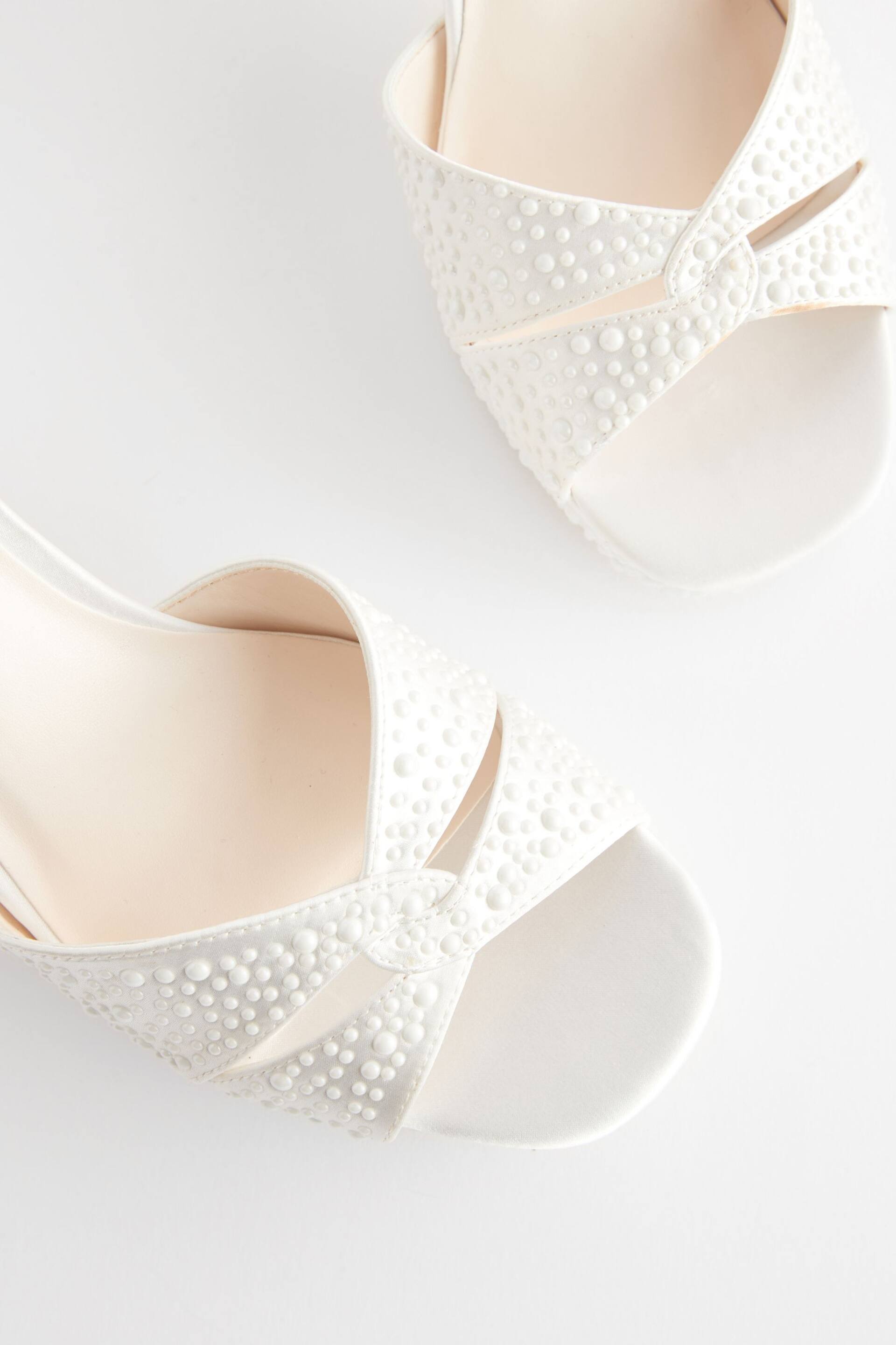 Ivory Forever Comfort® Wedding Pearl Platform Bridal Ivory Sandals - Image 7 of 9