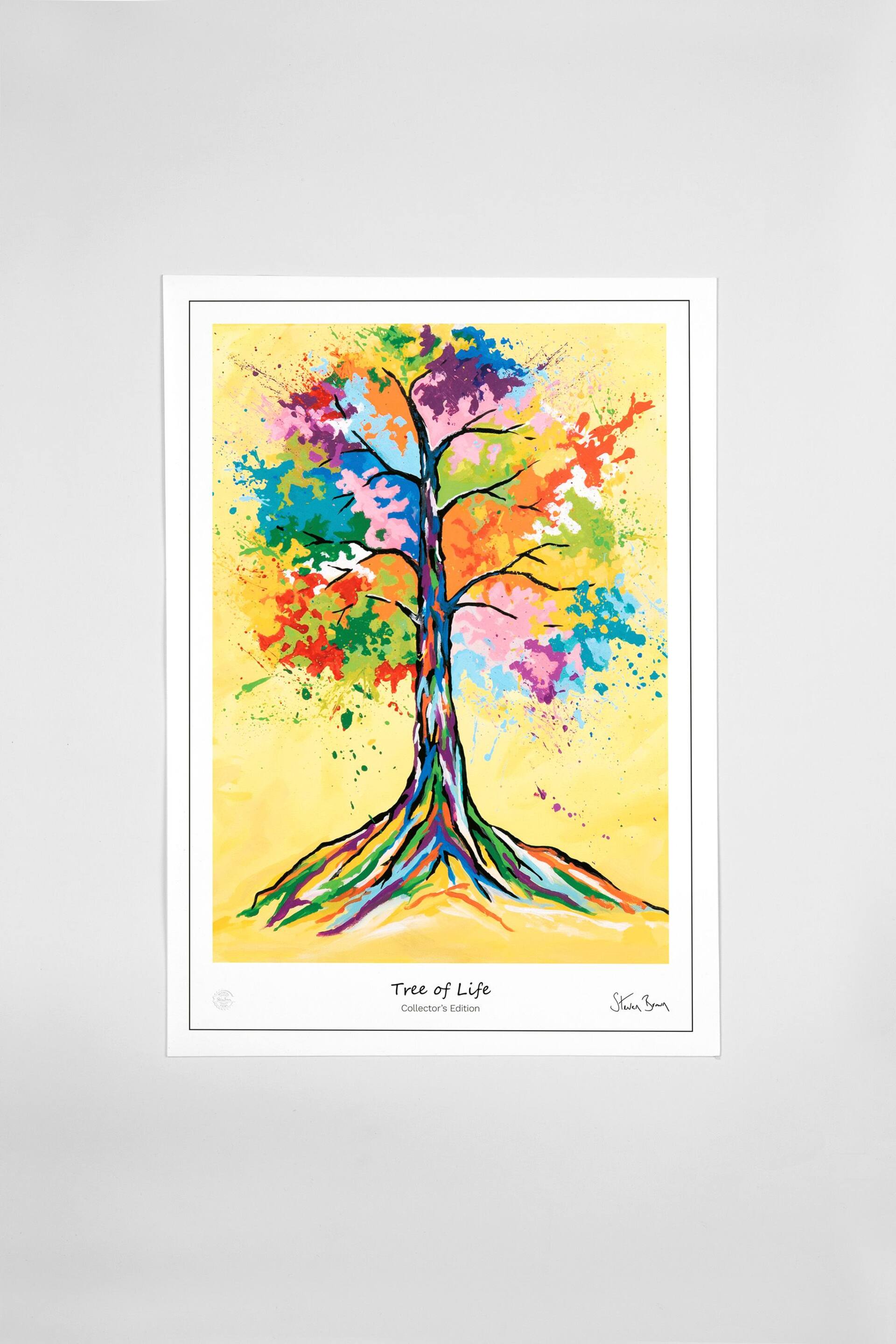 Steven Brown Art Yellow Tree of Life A3 Collector's Edition Print - Image 2 of 2