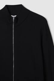 Reiss Black Hampshire Merino Wool Funnel-Neck Jacket - Image 5 of 6
