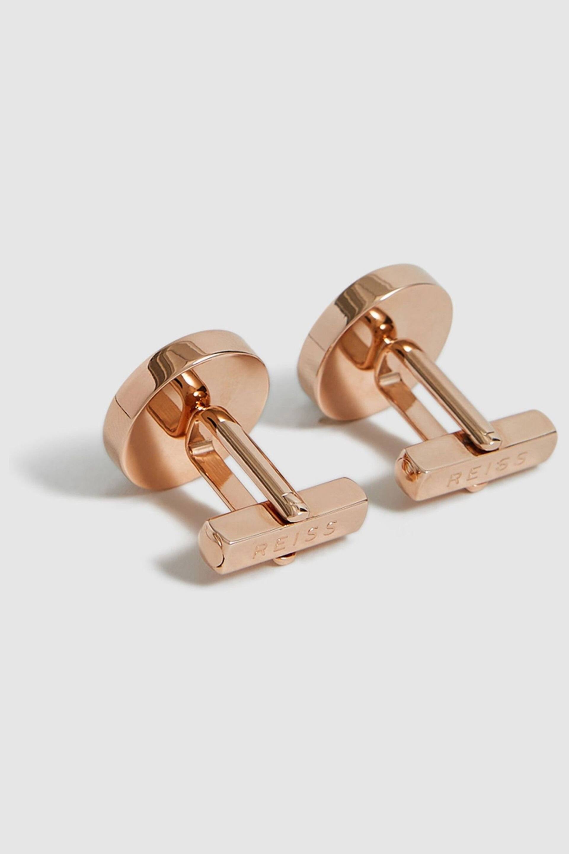 Reiss Rose Gold Ardley Stone Insert Cufflinks - Image 4 of 6