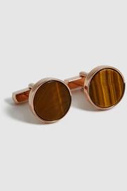 Reiss Rose Gold Ardley Stone Insert Cufflinks - Image 6 of 6