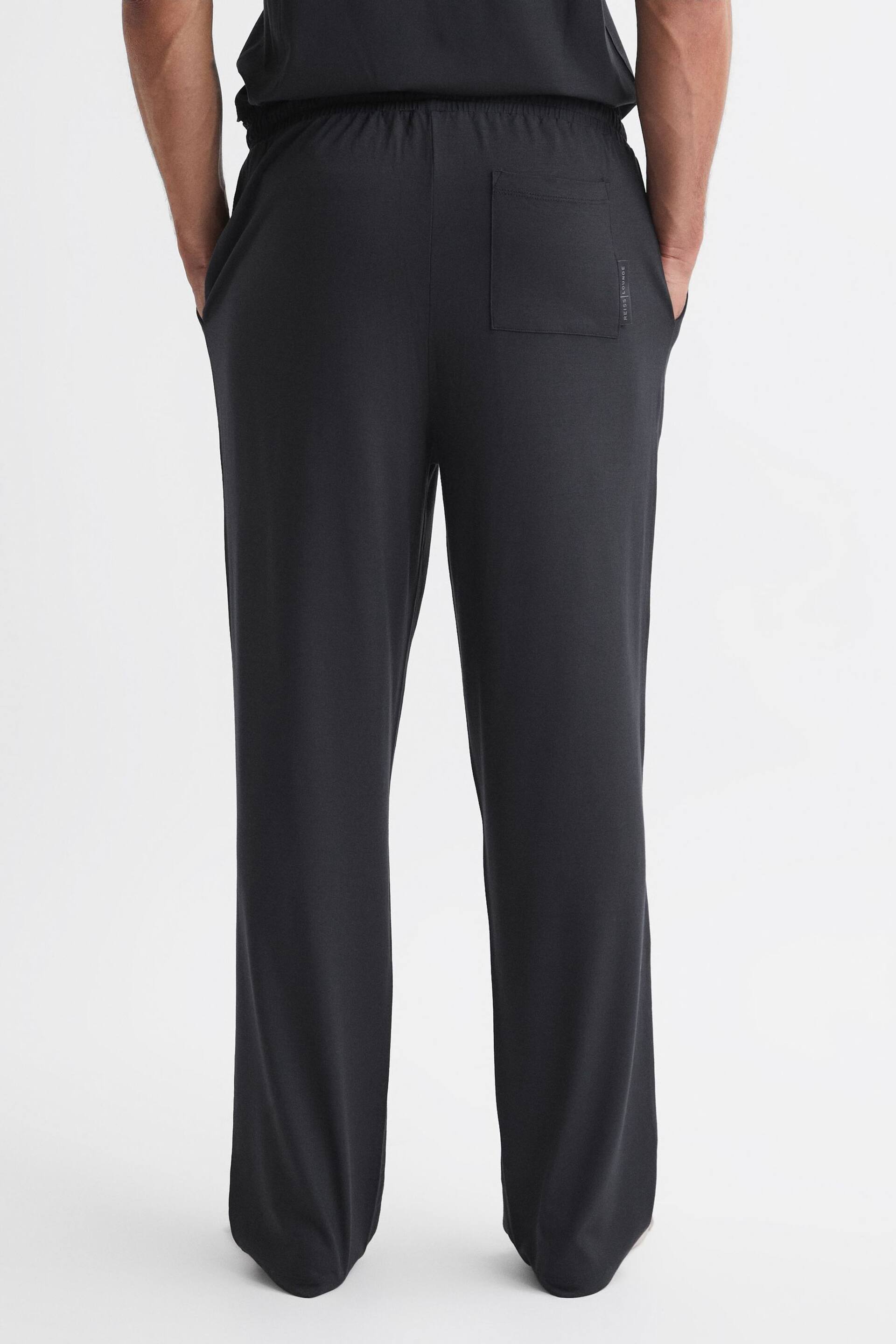Reiss Charcoal Norfolk Jersey Drawstring Joggers - Image 5 of 5