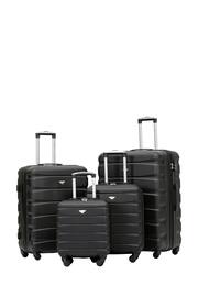 Flight Knight Hardcase Lightweight Black Suitcases Set Of 4 With 4 Wheels - Image 1 of 7