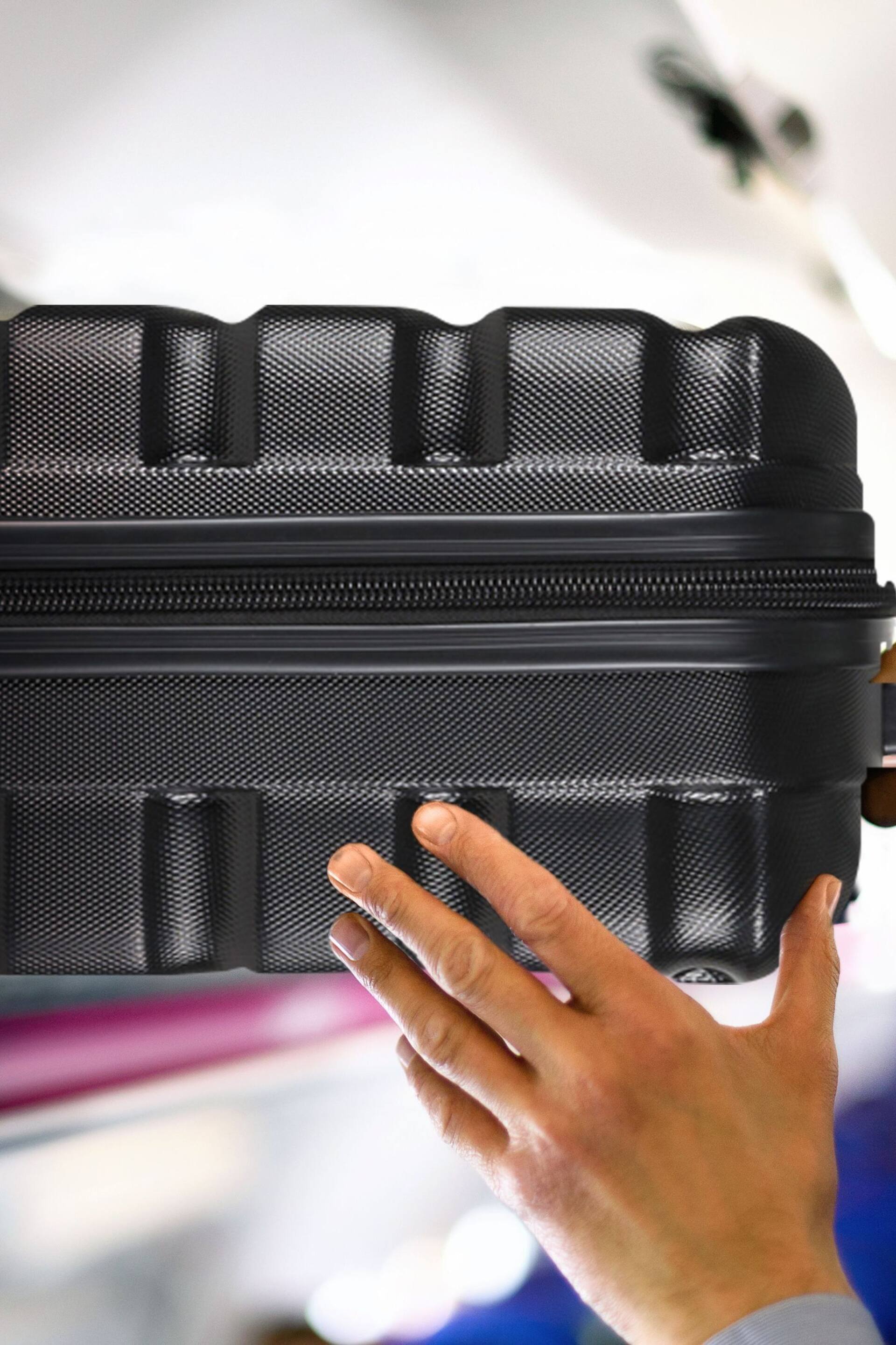 Flight Knight Hardcase Lightweight Black Suitcases Set Of 4 With 4 Wheels - Image 3 of 7