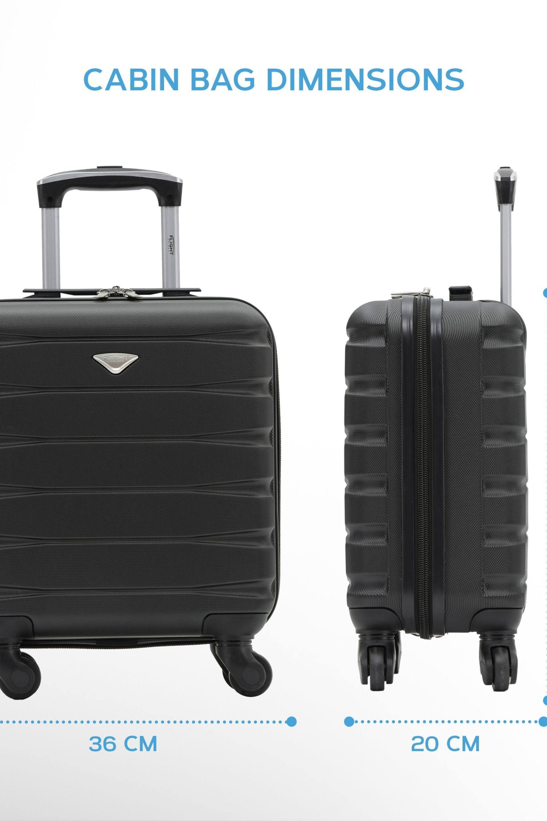 Flight Knight EasyJet Underseat 45x36x20cm 4 Wheel ABS Hard Case Cabin Carry On Suitcase Set Of 2 - Image 3 of 8