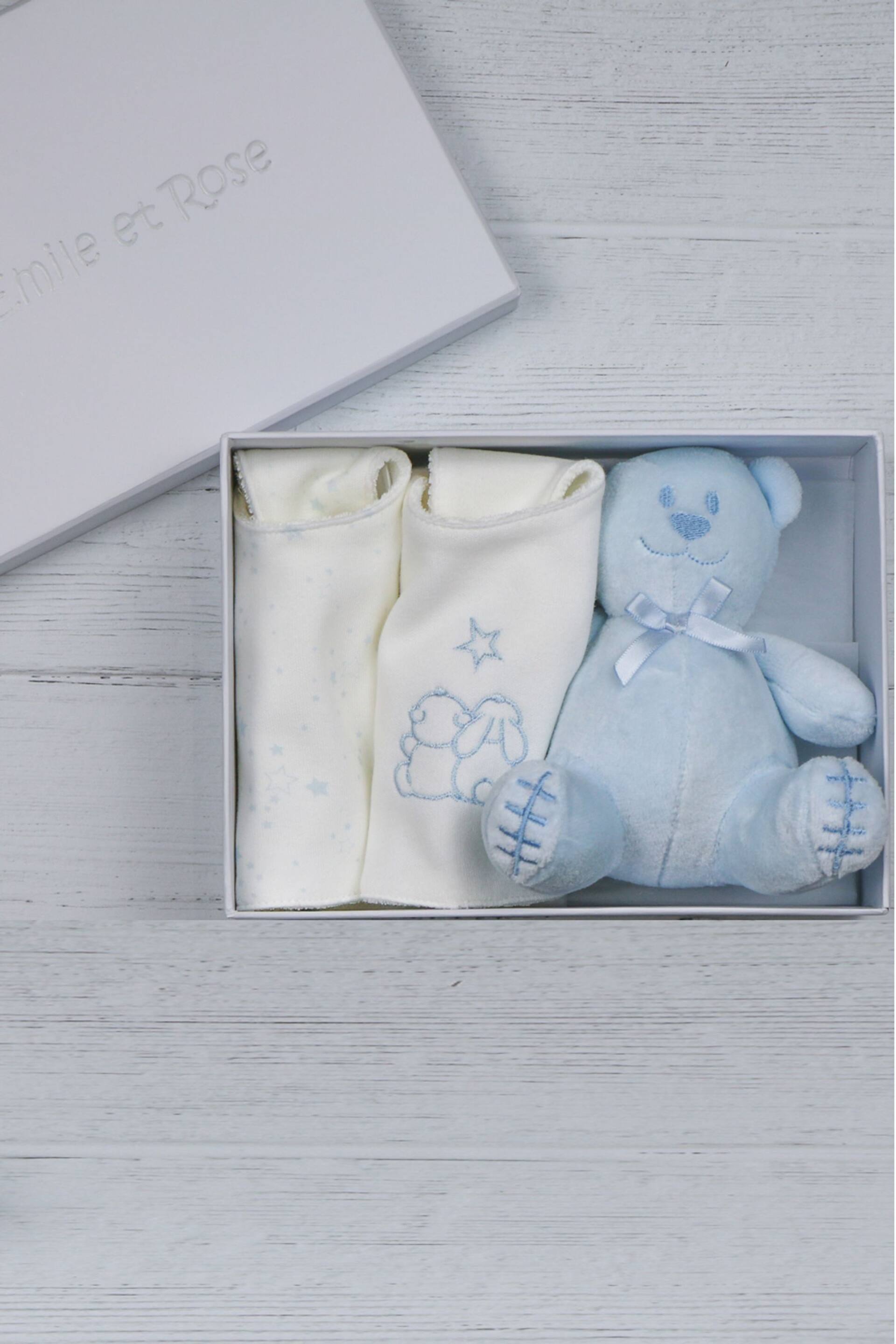 Emile Et Rose Embroidered Bib & Toy Baby Gift Set - Image 1 of 6