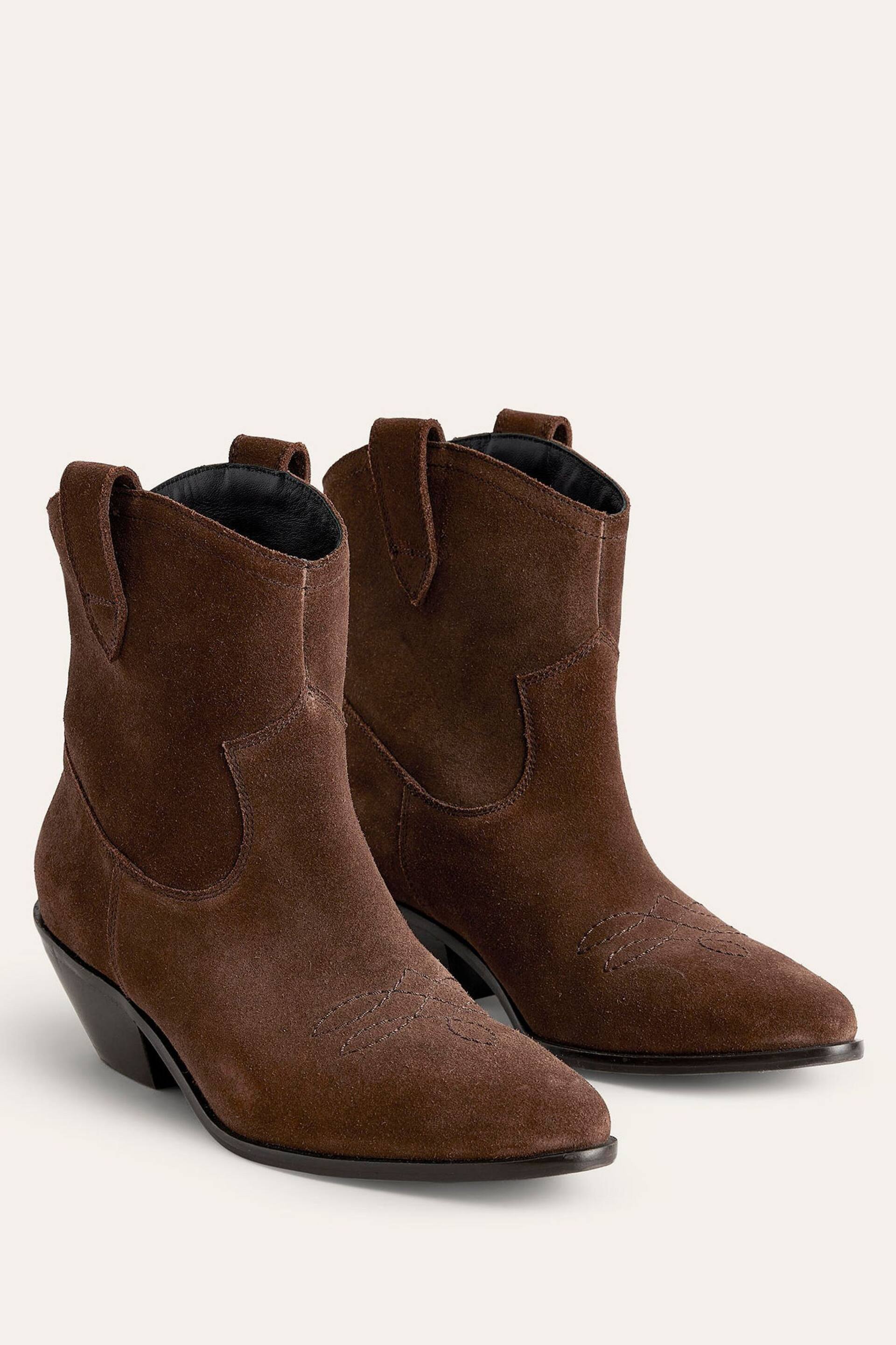 Boden Brown Western Ankle Boots - Image 3 of 5