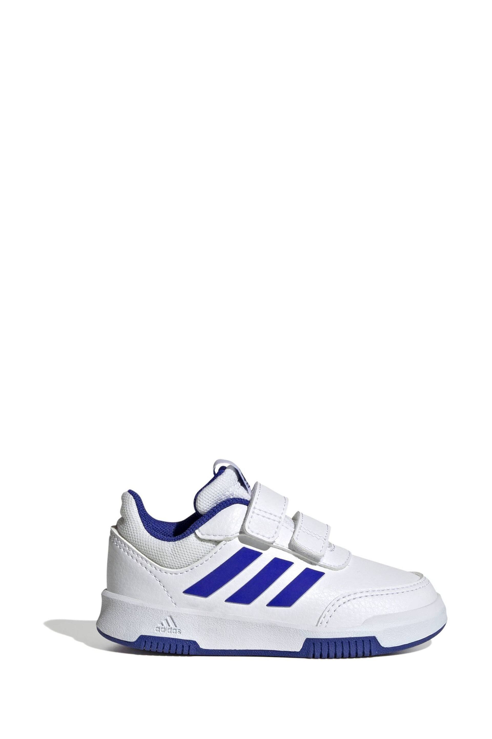 adidas White/Blue Tensaur Hook and Loop Shoes - Image 1 of 9