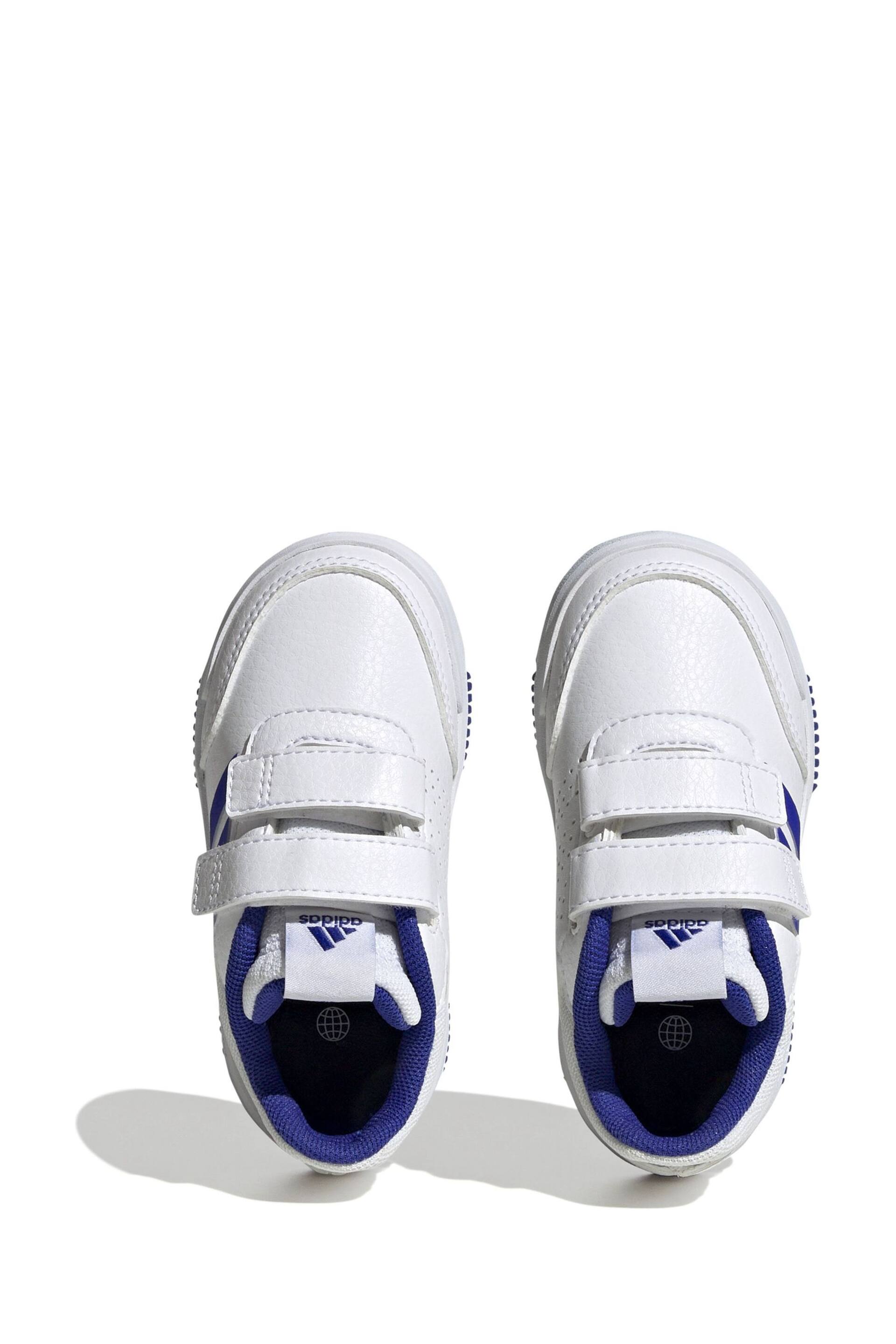 adidas White/Blue Tensaur Hook and Loop Shoes - Image 7 of 9