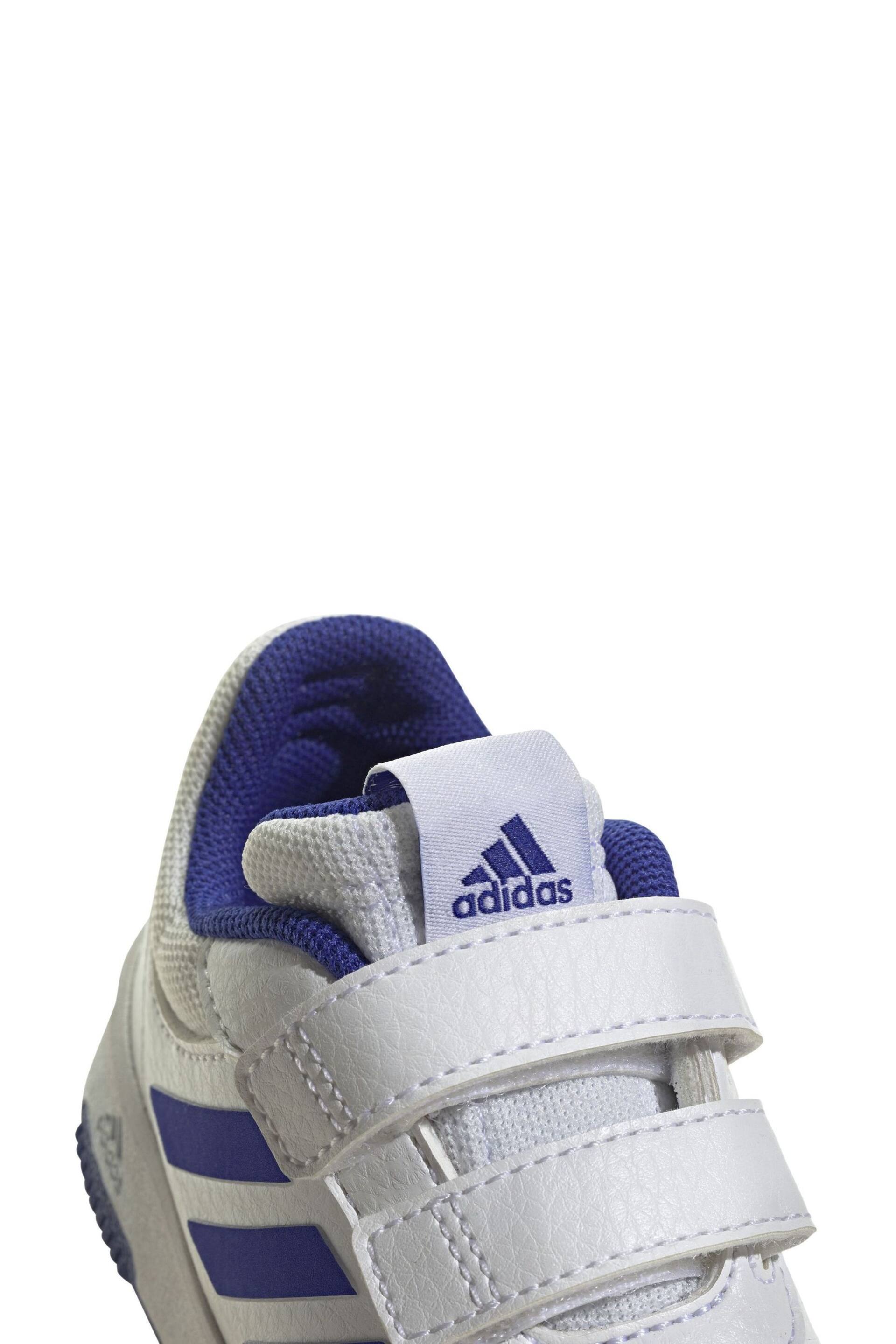 adidas White/Blue Tensaur Hook and Loop Shoes - Image 8 of 9
