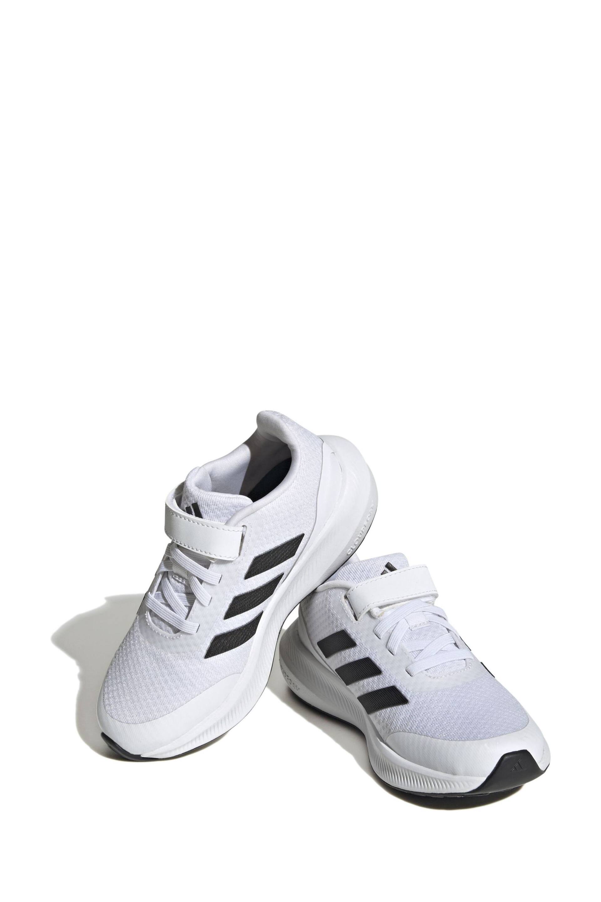 adidas White Sportswear Runfalcon 3.0 Elastic Lace Top Strap Trainers - Image 5 of 9