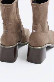 River Island Grey Wide Fit Block Heel Socks Boots - Image 4 of 4