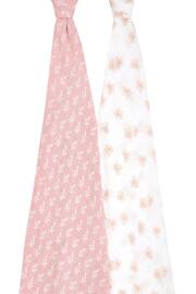 aden + anais Pink Organic Cotton Muslin Blankets 2 Pack - Image 2 of 4