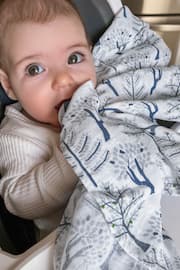 aden + anais Blue Organic Cotton Muslin Blankets 4 Pack - Image 6 of 8