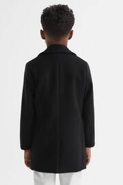 Reiss Black Gable Junior Single Breasted Epsom Overcoat - Image 6 of 7