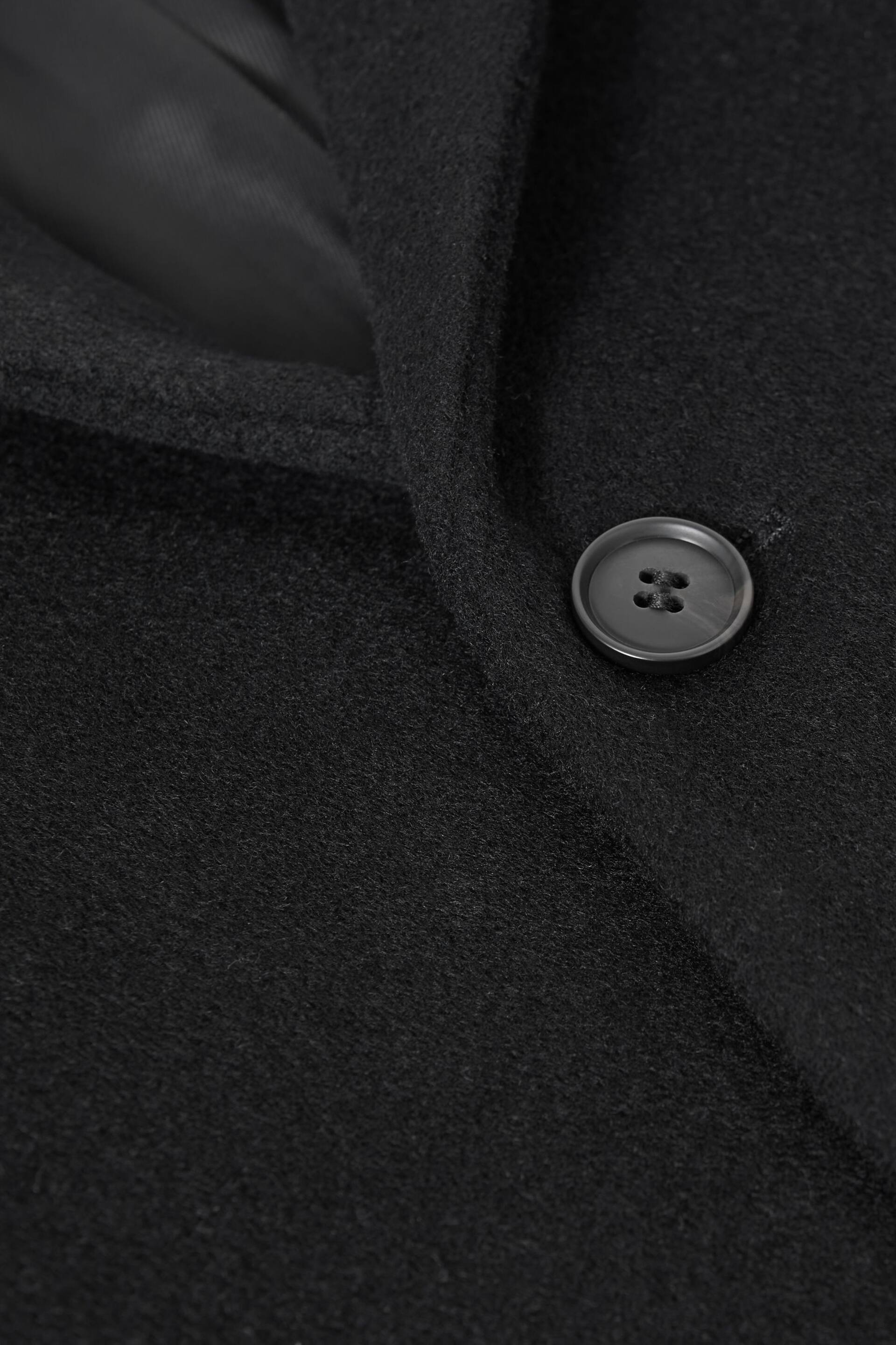 Reiss Black Gable Junior Single Breasted Epsom Overcoat - Image 7 of 7