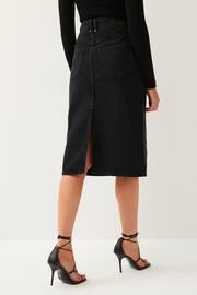 Paige Siren Denim Black Midi Skirt - Image 3 of 5