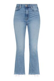 7 For All Mankind Slim Kick Flare Luxe Raw Hem Blue Jeans - Image 3 of 3