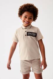 Baker by Ted Baker Nylon Panel Polo Shirt - Image 1 of 4