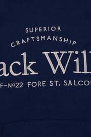 Jack Wills Navy Blue Script Hoodie - Image 3 of 3