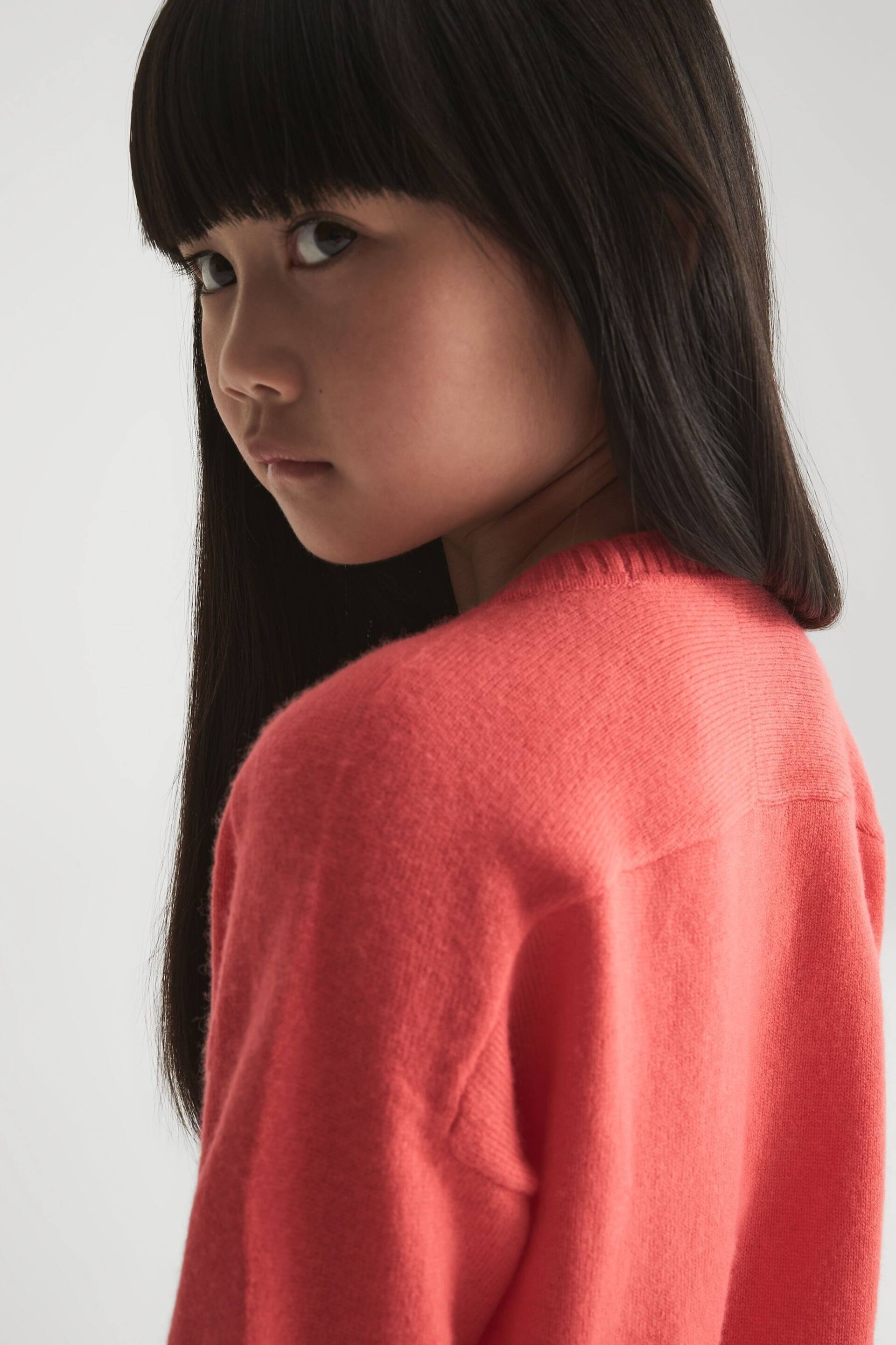 Reiss Coral Audrey Senior Crew Neck Knitted Jumper - Image 6 of 7