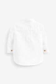 White Grandad Collar Linen Mix Shirt (3mths-7yrs) - Image 7 of 7