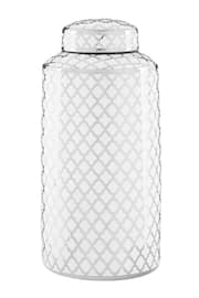 Fifty Five South White/Silver Large Ceramic Jar - Image 3 of 4