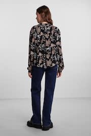 PIECES Black Printed Long Sleeve Blouse - Image 2 of 5