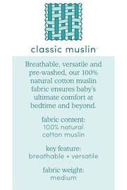 aden + anais™ Essentials Cotton Muslin 1.0 TOG Light Sleeping Bag Natural History - Image 4 of 6