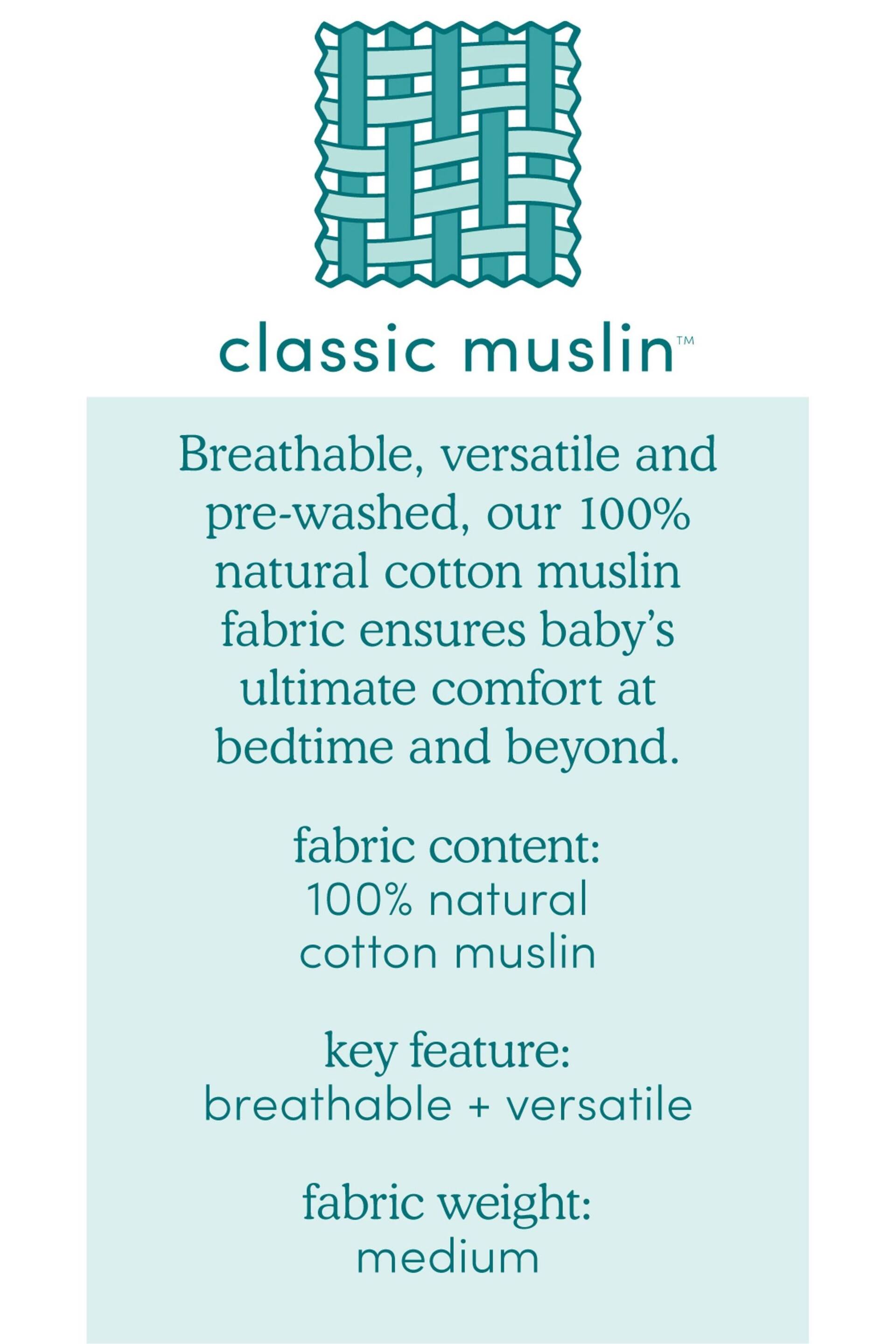 aden + anais™ Essentials Cotton Muslin 1.0 TOG Light Sleeping Bag Natural History - Image 4 of 6