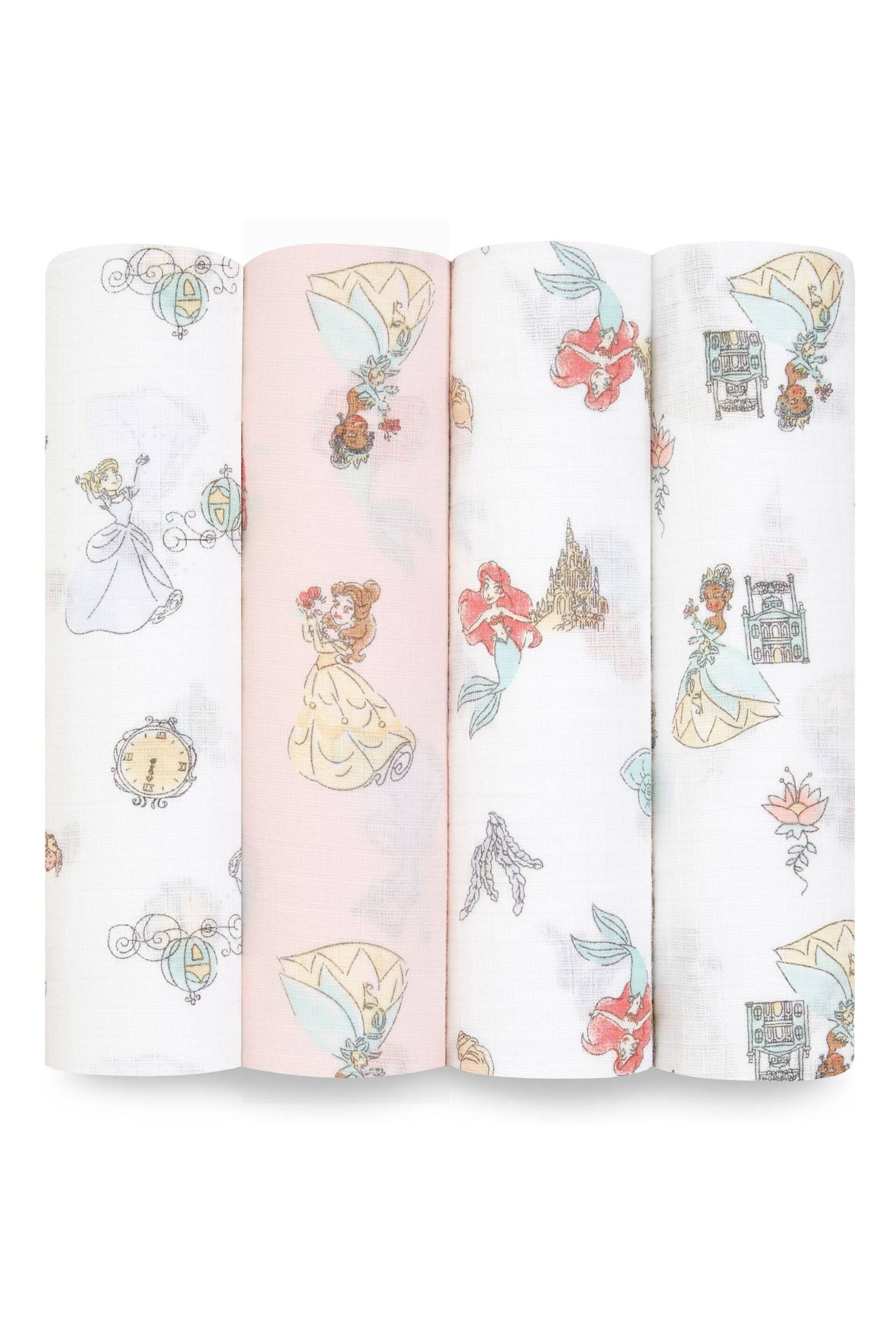 aden + anais Disney Princess Essentials Cotton Muslin Blankets 4 Pack - Image 1 of 5