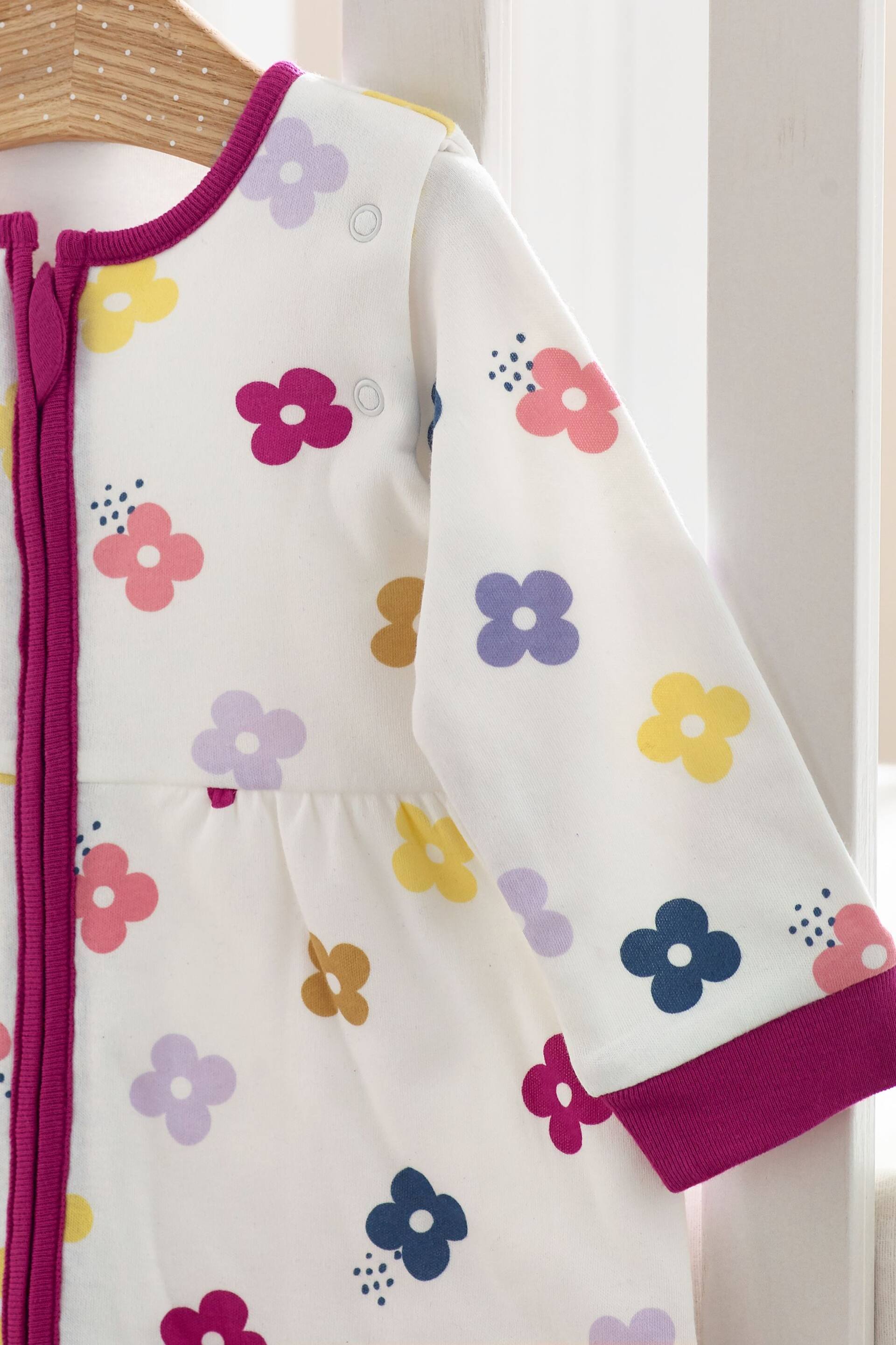 Jewel Floral 2.5 Tog Baby 100% Cotton Removable Sleeves Sleep Bag - Image 4 of 9