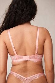 self. Pink Non Pad Wired Lace Balcony Bra - Image 3 of 10