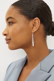 Silver Tone Recycled Metal Pull Through Earrings - Image 2 of 4
