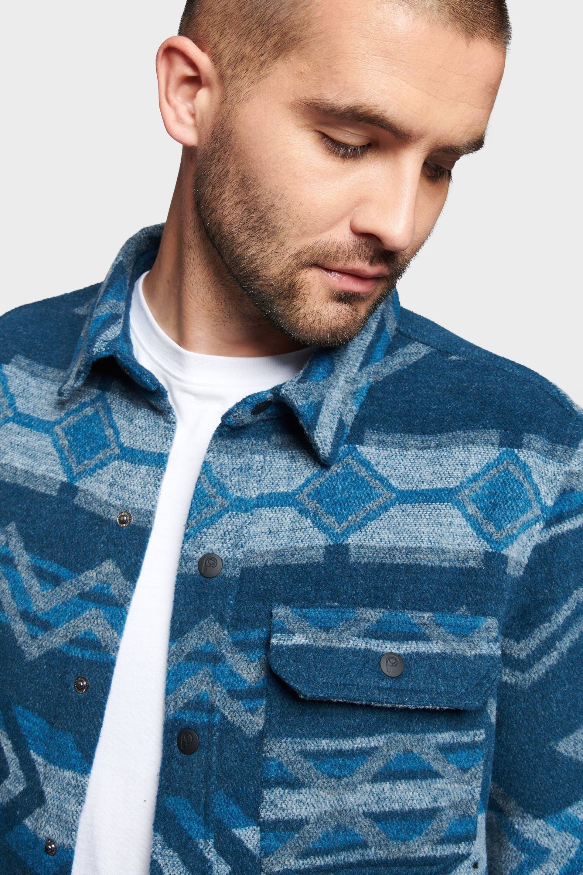 Penfield Blue Geo Brushed Shirt - Image 4 of 7