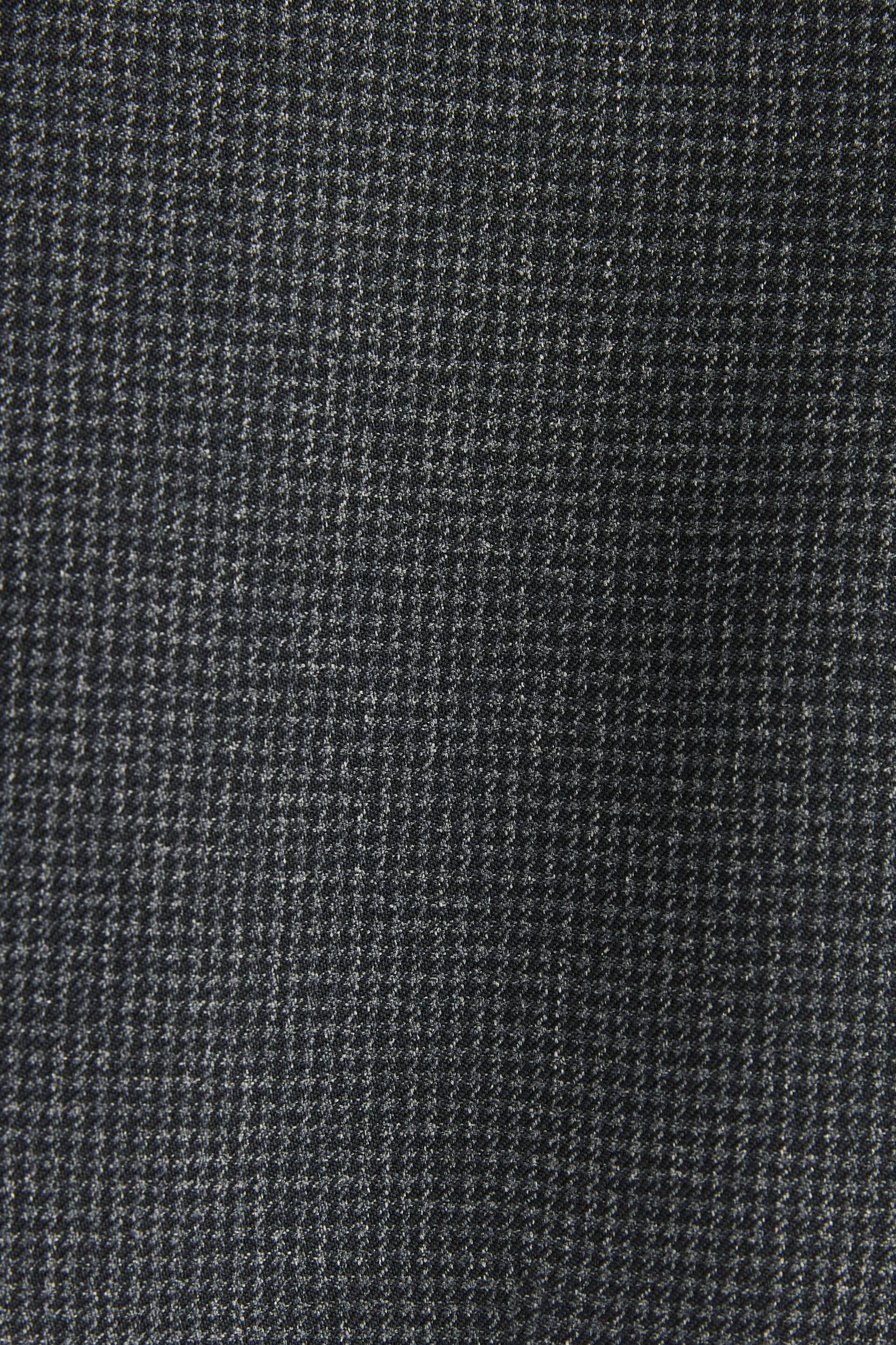 Charcoal Grey Puppytooth Fabric Suit Waistcoat - Image 10 of 11