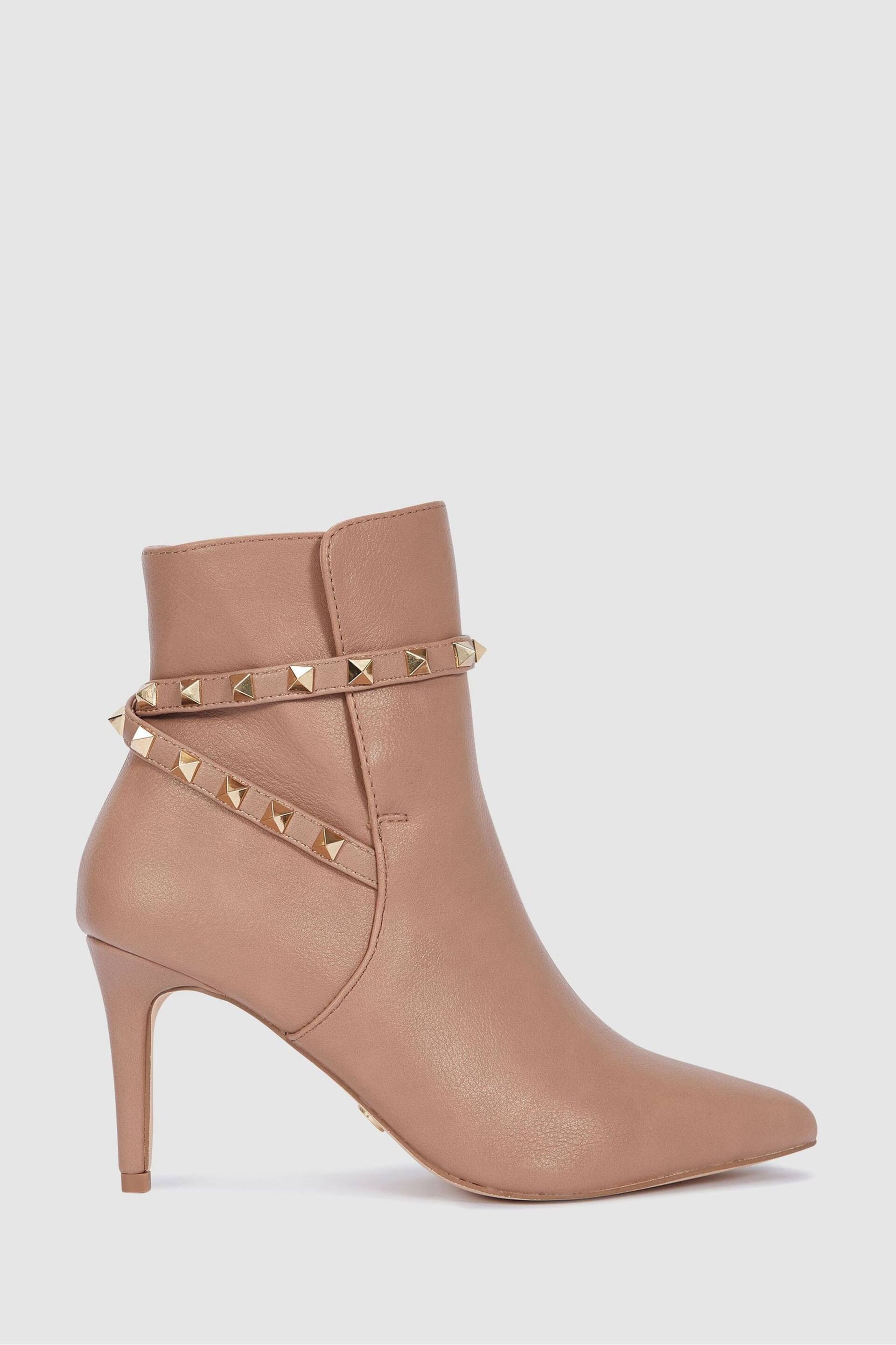 Novo Nude Diego Stud Detail Point Mid Stiletto Heel Ankle Boots - Image 2 of 4