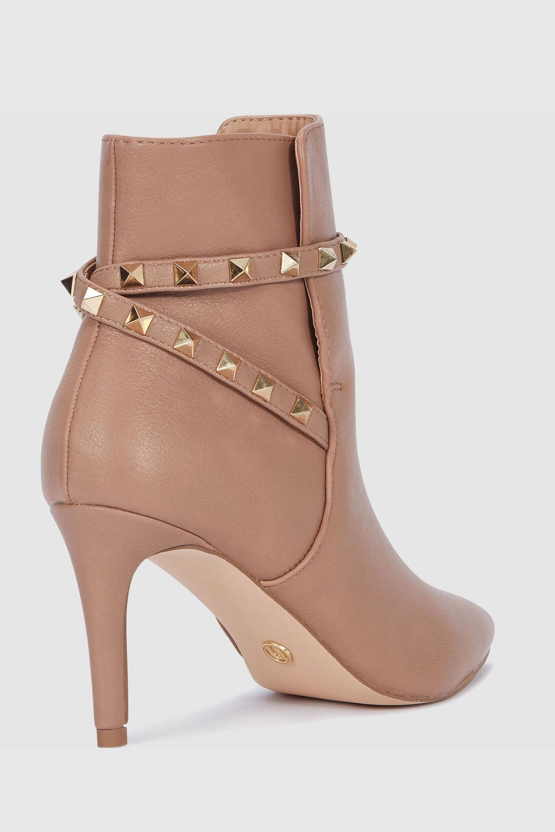Novo Nude Diego Stud Detail Point Mid Stiletto Heel Ankle Boots - Image 3 of 4