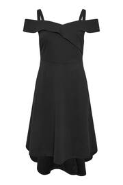YOURS LONDON Curve Black Black Bardot Dipped Hem Dress - Image 5 of 5