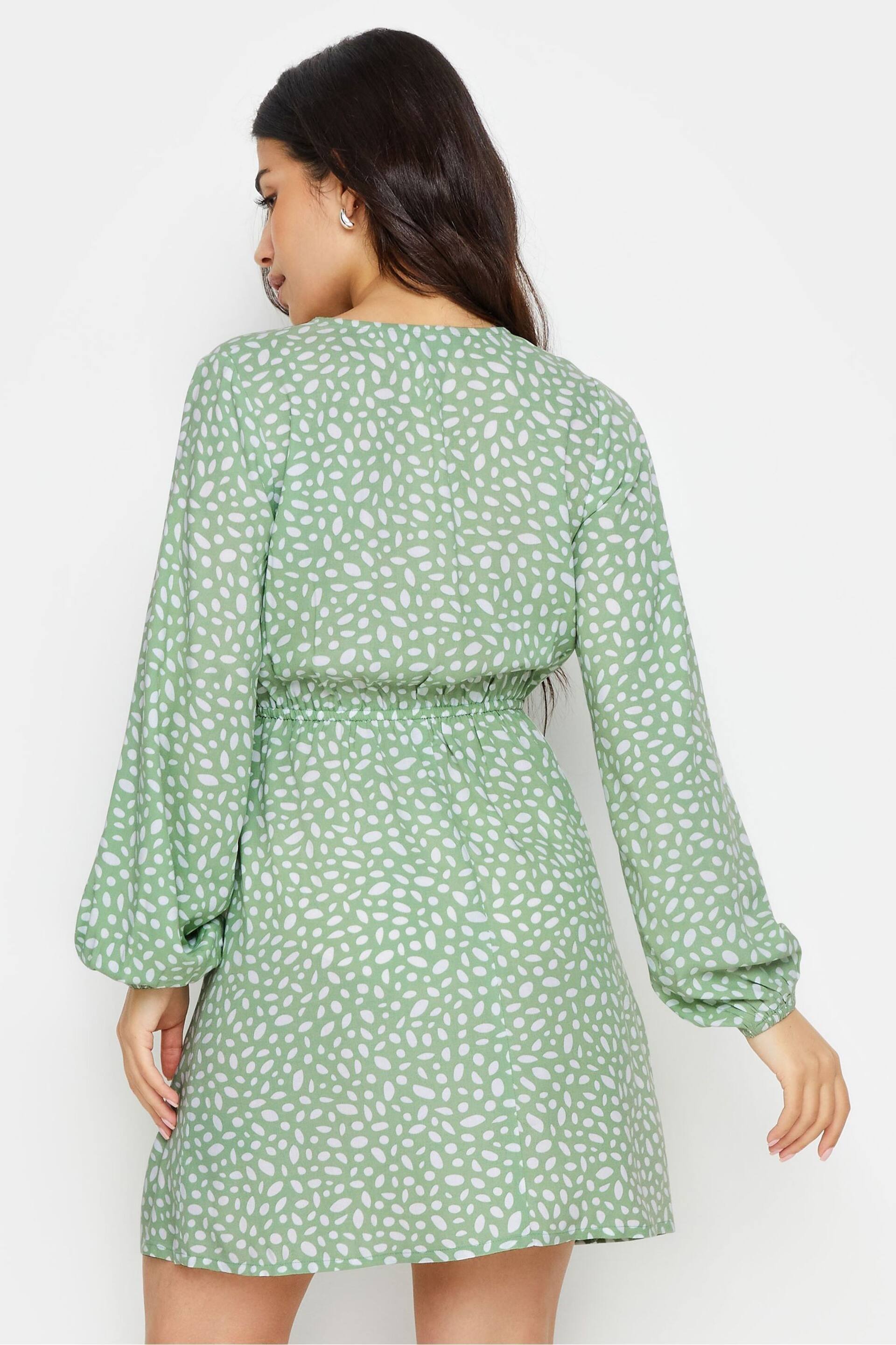 PixieGirl Petite Green Wrap Dress - Image 3 of 5