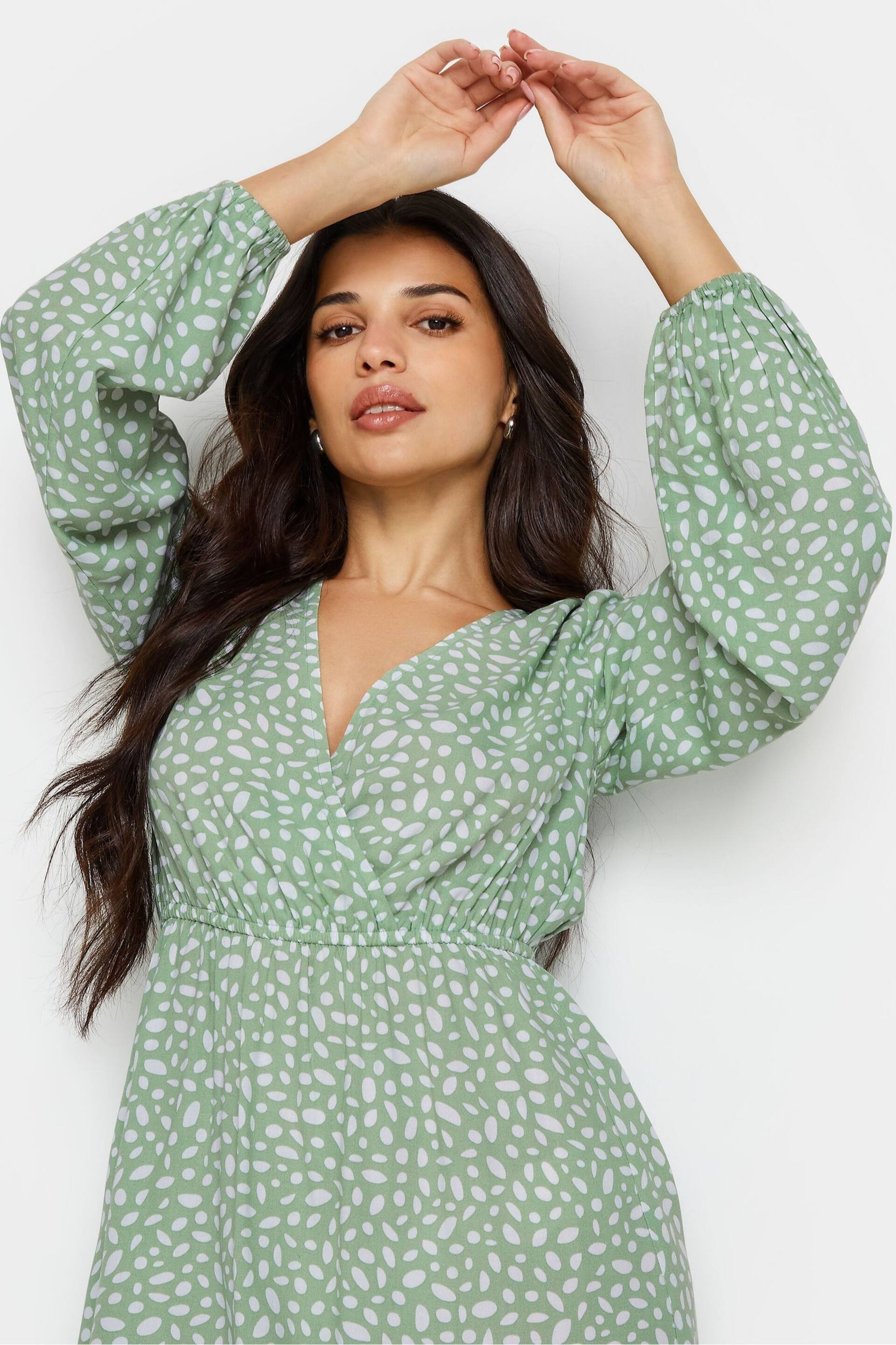 PixieGirl Petite Green Wrap Dress - Image 4 of 5